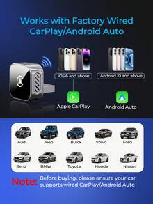 REMAX Adaptor CarPlay & Android Auto Nirkabel 2-in-1, Mengubah CarPlay/Android Auto Berkabel Menjadi Nirkabel, Pasang dan Mainkan, Terhubung Kembali Otomatis, Koneksi Cepat dan Stabil, USB-A dengan Adaptor USB-C, Aksesori Mobil, Perlengkapan Mobil, Perlengkapan Otomotif - KY-4283 - View 3