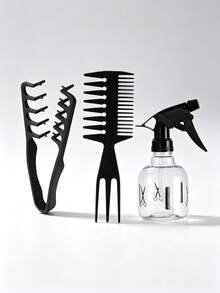 Men's Styling Comb Set, Volumizing Texture Styling Comb, Textured Pompadour, Quiff, Slick Back Styling Comb, Wide Tooth Oil Hair Comb, Volumizing Double Clip Hair Comb, Plastic Material Root Volumizing Clip Hair Comb Combination - Multicolor - View 12