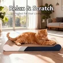 1pc Simple Cat Scratching Board, Home Supplies, Pet Supplies, Room Decor, Extra Large Cat Scratching Pad & Pet Bed, Durable, Home Decoration, Clean & Tidy, Suitable For Small And Large Cats To Scratch, Play And Rest - one-size - View 4