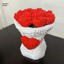 1 Set Rose Bouquet Building Blocks Toy, Small Particle Assembly Blocks, 3D Toy, Valentine's Day Gift For Friends And Family - Multicolor - View 11