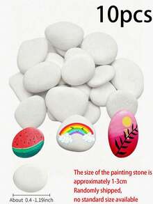 10 Medium Smooth White Painting Stones - Flat And Hand-Picked, Suitable For Crafts, Art, Decoration - No Chemical Additives, Smooth Surface For Even Results, Perfect For Beginners And Craft Projects, Craft Supplies, Art Projects, Decorative Stones - A - View 8