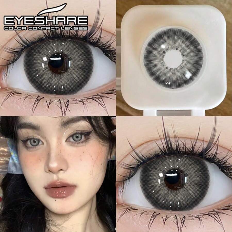 Eyeshare 彩色隱形眼鏡 1 對灰色鏡片，適合日常配戴與約會