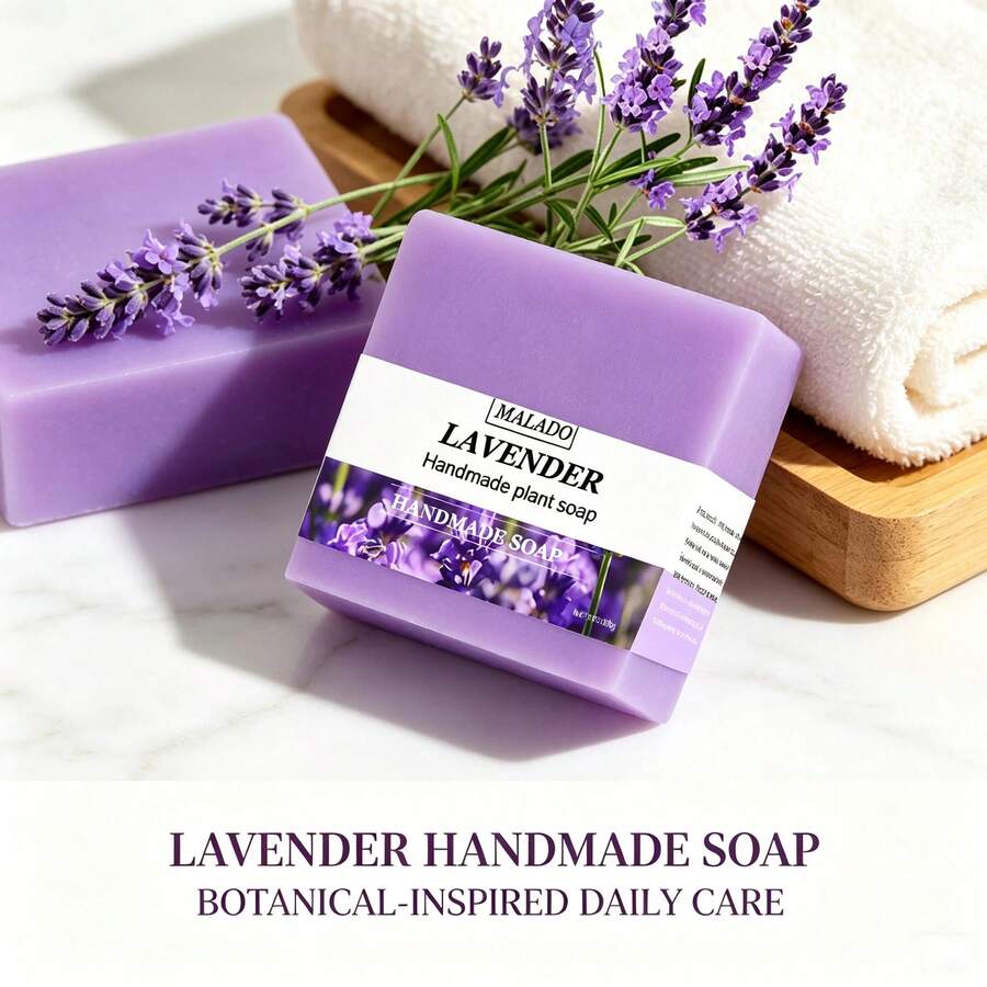 Sabun Minyak Esensial Lavender, Sabun Buatan Tangan, Sabun Mandi, Sabun Pembersih Tubuh, Pembersih Kulit Harian