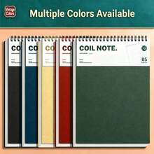 1/2pcs A5 Hardcover Notebook, Flip-Over Vintage Spiral Binding, 80g Thick Paper, Lined Pages, Suitable For Office Records, Study Notes And Daily Writing, Holiday Gift - Multicolor - View 2