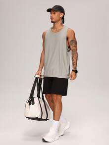 MASKERT Men's Sleeveless Sports Tank Top, Fitness Strength Training, Outdoor Hiking Climbing Vest, Tennis Badminton Racket Sports Shirt - Light Grey - View 10