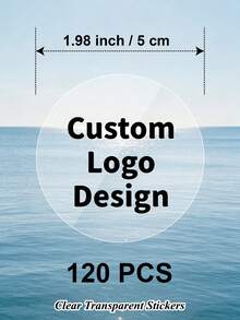 20/60/120pcs 3-10cm Customized Transparent Round Stickers, Personalized Transparent Logo Stickers, Paper/Plastic Business Brand Packaging Seal Labels, Round Labels For Wedding, Birthday - Transparent - View 20