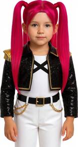 KIWI Fuchsia Pink Fantasy Wig For Girls, Long And Fun Pigtail Style, Ideal For Halloween, Carnival, And Cosplay - Option 14 - View 3
