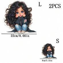 1pc/2pcs/3pcs Cute Girl Pattern High Definition Heat Transfer Stickers, DIY Iron-On Patches, Suitable For Backpack/Pillow/Pants/Sofa Cover, Easy To Operate, Seamless Fit, High Resilience, Tear-Resistant, Fade-Resistant And Washable - Image Only - Multicolor - View 6