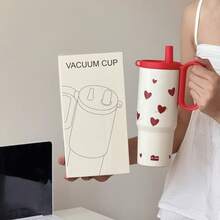 Ins Style Luxury High-End 316 Stainless Steel Portable Coffee Cup, Large Capacity Aesthetic Niche Insulated Water Bottle - Blue - View 11