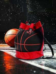 1pc Basketball Backpack Oxford Fabric One Shoulder Crossbody Bag With Basketball Mesh Pocket Suitable For Volleyball And Football - Multicolor - View 3