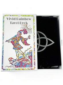 1 BoxVivid Rainbow Tarot Deck 78-Card Gift Box Set, Vintage Illustrated Divination Set With Guide Book, Suitable As A Birthday Or Christmas Party Gift - Multicolor - View 6