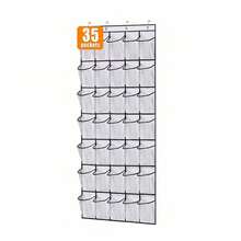 Large Capacity Door Hanging Shoe Storage Bag, Available In 40, 35, 24 Or 14 Slots. Made Of Breathable Non-Woven Fabric With Sturdy Black Frame, Dust-Proof And Moisture-Proof, Clear Visibility Of Contents. - View 14