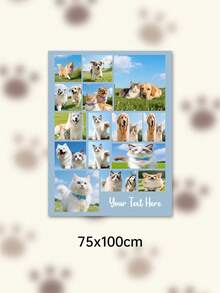 Custom Photo Text Throw Blanket, Personalized Picture Collage Fleece Blanket, Customized Pet Memory Photo Blanket For Sofa Bed Home Decor Gift - Multicolor - View 72
