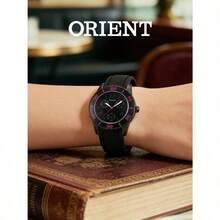 Orient Women's Gun‑Metal Multi‑Function Quartz Watch Black Dial Pink‑Accent Bezel Multi‑Sub‑Dial Week‑Date Display Silicone Strap Sport‑Casual Ladies Watch - Silver - View 3