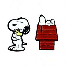 2PCS Snoopy Themed Badge Bag Decoration Set, Perfect For Clothes, Canvas Bags, Baseball Caps, Adding Cute Charm And Distinctiveness, Creating Personalized Apparel, Also Suitable As Decorative Elements For Gift Packaging - Multicolor - View 5