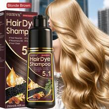 This 5-In-1 Ginseng & Reishi Mushroom Hair Dye Shampoo Uses A Plant-Based Formula, Gentle And Non-Irritating, Nourishes Hair, Makes Hair Shiny And Smooth, And Long-Lasting Color After Dyeing. Suitable For All Hair Types. - Multicolor - View 10