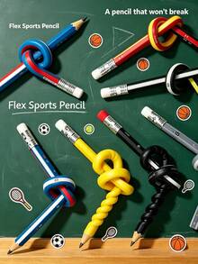 1/3/5/10pcs Foldable Rubber Pencil With High-Quality Grip Design, Compact And Practical, Suitable For Learning, Office And Sketching, Plastic Writing Pencil, Random Color And Style - Multicolor - View 1