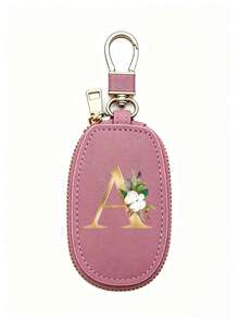 Unisex Multi-Function Key Pouch, With Gold 26 Letters A-Z Pattern, Zipper Key Storage Bag, Bohemian Floral Pattern Design, PU Faux Leather Organizer Bag, Zipper Pocket, Car Key Storage Bag, Car Key Ring, Portable Compact Key Pouch, Minimalist Design, Travel Accessory, Elegant Jewelry, Suitable For Home, Office, Travel, Car, Suitable For Men And Women, Ideal Gift For Friends, Family, Couples, Anniversary, Birthday, Wedding, Mother's Day - Multicolor - View 19