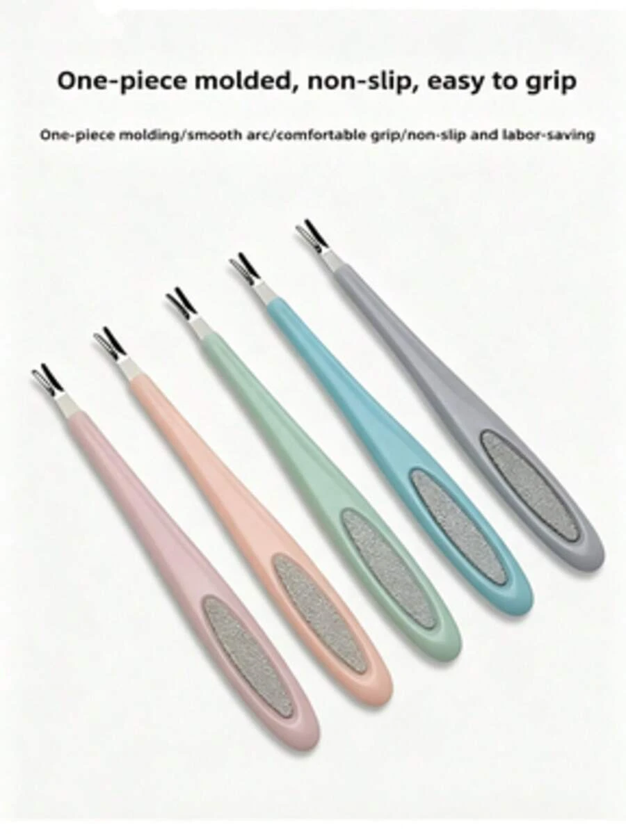 2pcs Professional Nail Cuticle Forks, Dual-Direction Deep V-Shaped Nail File For Repairing Nails, Unscented Comfortable Gourd Handle Design, Random Colors, Suitable For Home Spa, Nail Art, Removing Old Skin, Nail Companion Tool Share - Multicolor - View 1