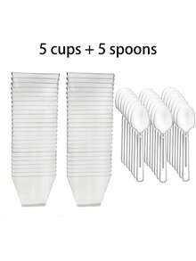 100/50/25/5pcs Mini Dessert Cups 2oz/60ml Clear Mousse Cups, Reusable & Stackable, Suitable For Home Baking, Party Gatherings, Dessert Table, Applicable For Pudding, Mousse, Yogurt, Tiramisu - Transparent - View 8