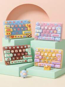 POKOJA LAND Gantungan Kunci Fidget Keyboard untuk Dewasa, 26-in-1 Tombol Pereda Stres Keyboard, Penghilang Stres Lucu untuk Fokus & Ketenangan Saat Bekerja atau Belajar, Mengisi Waktu Luang - MultiWarna - View 2