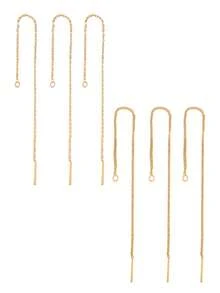 6pcs Stainless Steel Threading Chain Earring Findings, Suitable For DIY Jewelry Making, Including Dangle Earrings, Tassel Earrings And More. - DIY Earrings - View 11