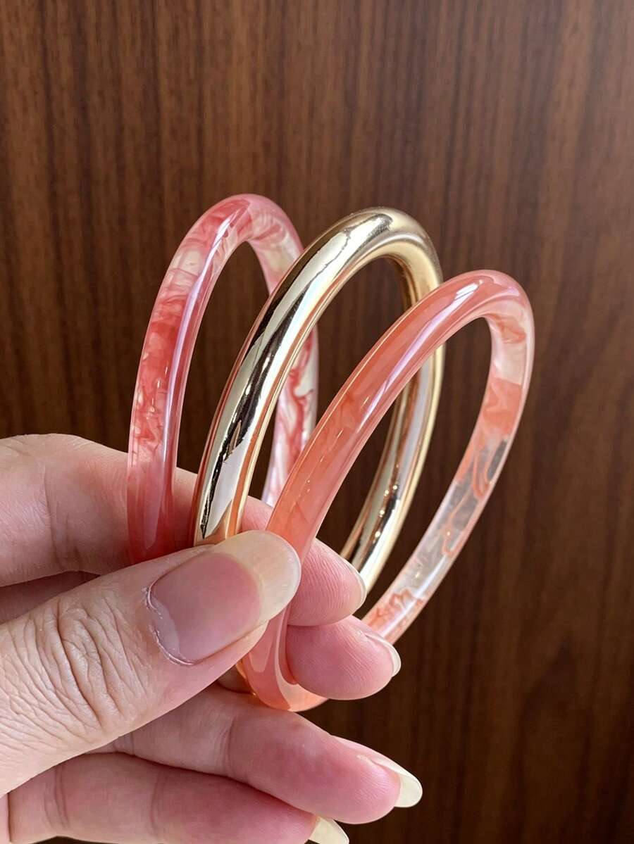 3件組時尚復古波希米亞風多色壓克力手環，適合女性日常配戴 (PMMA/ABS材質，受光線與角度影響，產品與圖片之間可能存在輕微色差；請準確標註產品材質與特性，上傳實際產品細節照片，客觀呈現真實材質紋理，減少材質與顏色不符的反饋)