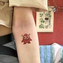 FTVLTAT 20pcs Cute Cartoon Monster Temporary Tattoo Stickers - Designed For Adults, Creative Monster Body Art Stickers, Waterproof Fake Tattoos, Suitable For Arms, Face And Hands; Perfect Gift For Music Festivals And Theme Parties, Essential Item For Summer Beach Vacations - Multicolor - View 3