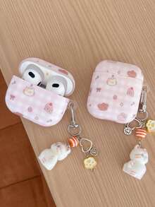 Girly Pink Plaid Cat & Dog Pods 4 Protective Case, Compatible With Apple Pro Earbuds Pod 3, 2nd Gen Wireless Bluetooth, 3rd Gen, 2nd Gen Pod Pro, 4th Gen, 5th Gen - Baby Pink - View 8