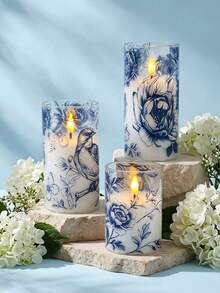 3pcs Flameless Flickering Candle Lights With Timer Remote Control, Battery Operated Warm Glow Candles, Suitable For Christmas, Halloween, Valentine's Day, Mother's Day, Wedding, Party, Gift, Festival - Transparent-warm Light - View 2