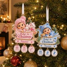 Custom Festive Sleigh Christmas Ornament, Personalized Name Keepsake Decor, Customized Christmas Tree Hanging Pendant, Customizable Holiday Home Decor, Xmas Keepsake Gift, Family Souvenir Ornament 2026, Merry Christmas, First Christmas Decoration - Style a - View 6