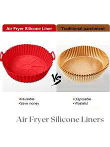 Silicone Air Fryer Liner/Tray, Non-Stick Silicone Mat, Reusable Baking Accessory; Easy To Clean, Suitable For Air Fryer, Oven And Microwave - Premium Alternative To Disposable Baking Paper - View 11