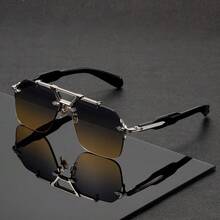 FIYLROG Fashionable Premium Double Bridge Sunglasses, Sunglasses, And Versatile, Men's Sunglasses, Suitable For Travel, Commuting, Beach And Outdoor Activities - Multicolor - View 17