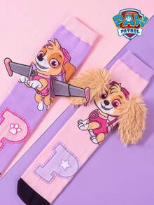 1 Pair Paw Patrol Socks With 3D Ears Puppy Design, Creative 3D Wings Children's Calf Socks, Christmas Gift Socks - Multicolor - View 4