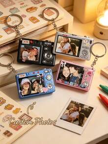 Custom Picture Keychain,Personalized Digital Camera Keychain,Customized Couples Keychain, Birthday Gift, Anniversary Gift, Couples Gift, Holiday Gift - Multicolor - View 1