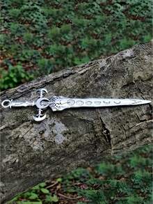 Vintage Metal Sword Pattern Hair Clip, Retro Bohemian Style Hair Accessory - Silver - View 1