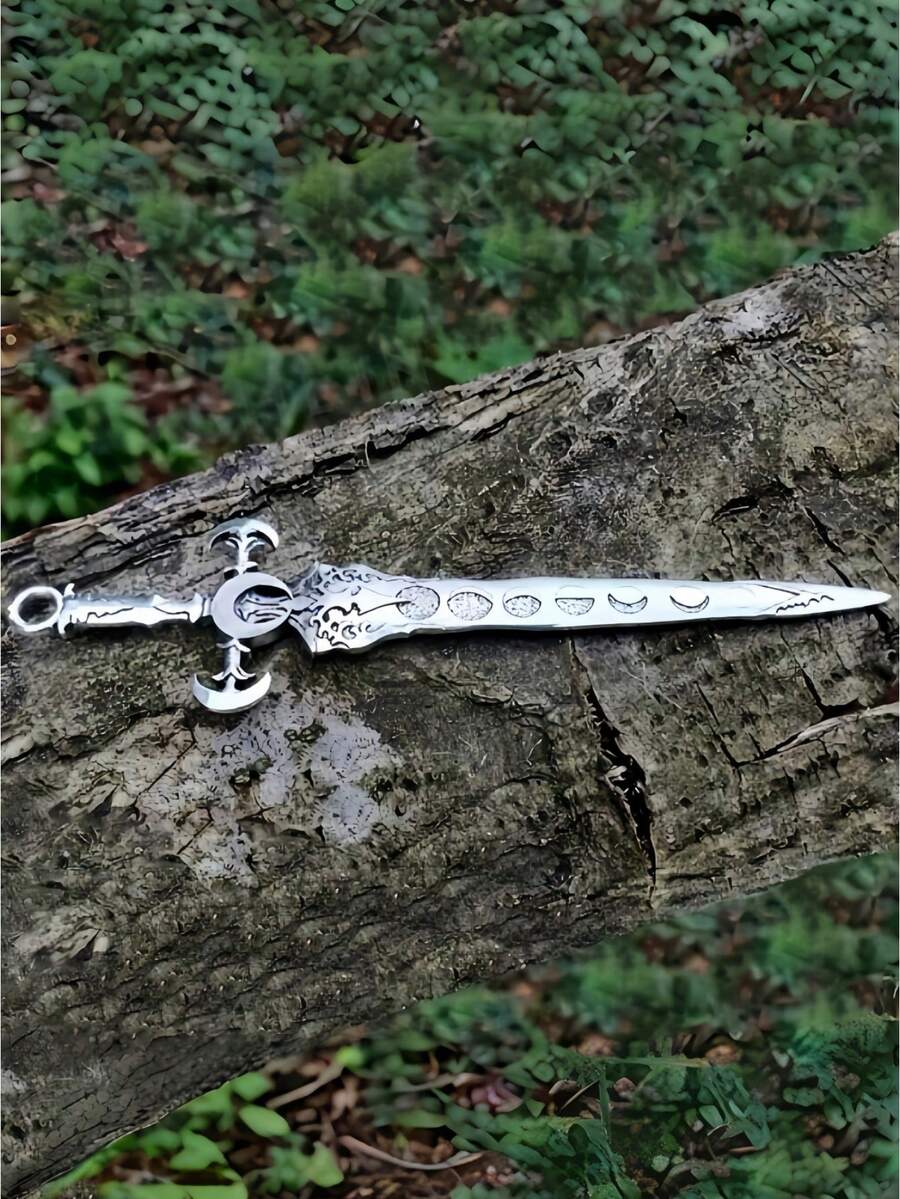 Vintage Metal Sword Pattern Hair Clip, Retro Bohemian Style Hair Accessory - Silver - View 1