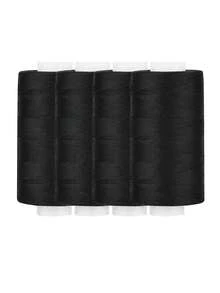 1 Or 4 Rolls Black Sewing Thread, All-Purpose 100% Polyester Overlock Cone Thread (Suitable For Soft Furnishings, Canvas, Curtains, Beading, Patchwork) - Multicolor - View 7