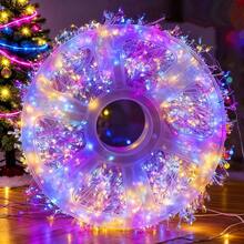 USB供電LED仙女燈 600LED 18M/59ft 銀色線條鞭炮串燈 星空螢火蟲燈 8種模式（不含遙控器）適用於DIY花環、婚禮、室內與聖誕家居裝飾、節日裝飾 - 彩色 - 查看 8