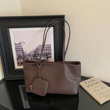 New Minimalist Shoulder Bag Casual Tote Fashion Work Commute Women's Handbag - Coffee - View 4