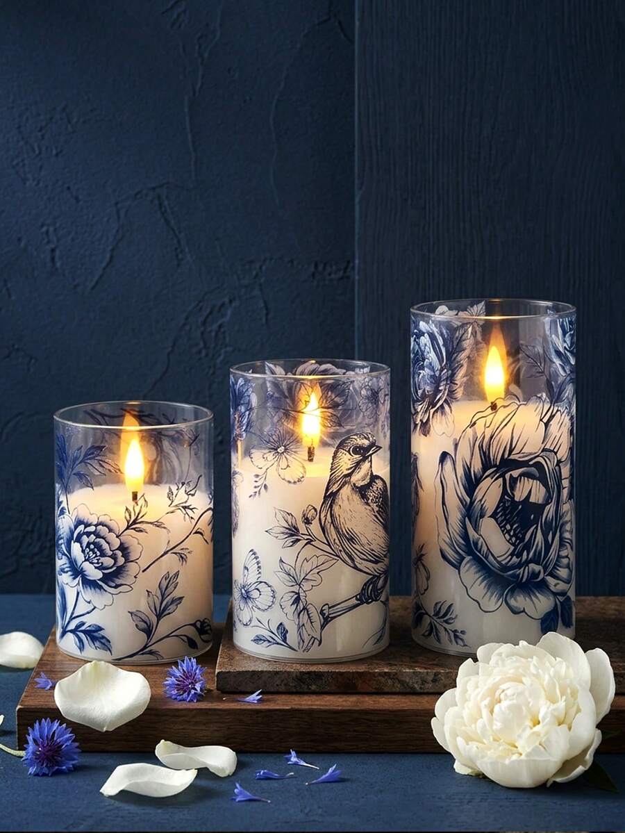 3pcs Flameless Flickering Candle Lights With Timer Remote Control, Battery Operated Warm Glow Candles, Suitable For Christmas, Halloween, Valentine's Day, Mother's Day, Wedding, Party, Gift, Festival - Transparent-warm Light - View 1