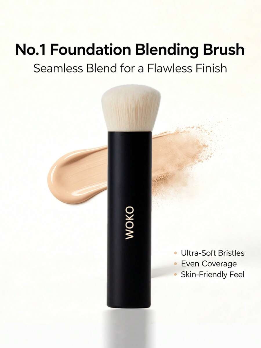 WOKO No.1 Foundation Blending Brush High-Performance Tapered Buffing Makeup Tool Densely Synthetic Bristles Professional Face Blending Brush