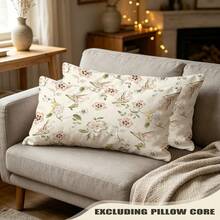 Sarung Bantal Panjang Motif Kupu-Kupu Pink Hijau, Gaya Vintage, Dekorasi Kamar Tidur dan Sofa, Poliester, Dekorasi Rumah, Sentuhan Lembut - MultiWarna - View 6