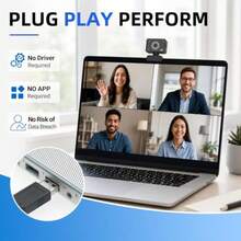 Computer Webcam, 1080P Full HD USB Camera With Privacy Cover And Built-In Microphone, Plug & Play Computer Network Camera, Suitable For Video Conferencing, Online Courses, Live Streaming, Video Calls (1080P) - Black - View 4
