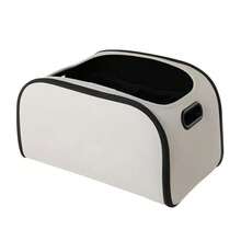 Inspired By Luxury Leather Texture Car Storage Box Front Passenger Seat Wide Opening Storage Box High Capacity Storage Cube Interior Luxury Storage Box Car Storage Essentials Multi-Functional Car Storage Box, No English Logo - Multicolor - View 2