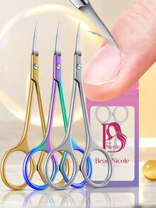 1pc Professional Stainless Steel Cuticle Nipper, Nail Clipper, Cuticle Remover, Suitable For Pedicure And Manicure Accessories - Silver - View 1