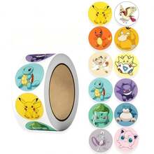 1pc Anime Cartoon Animal Pattern Circular Sticker Roll, Self-Adhesive Circular Sticker, Multifunctional Decorative Sticker, Perfect For Clothing Party Kit Accessories, Envelope Decoration, Luggage Decoration, Holiday Crafts Collection Items - Multicolor - View 4