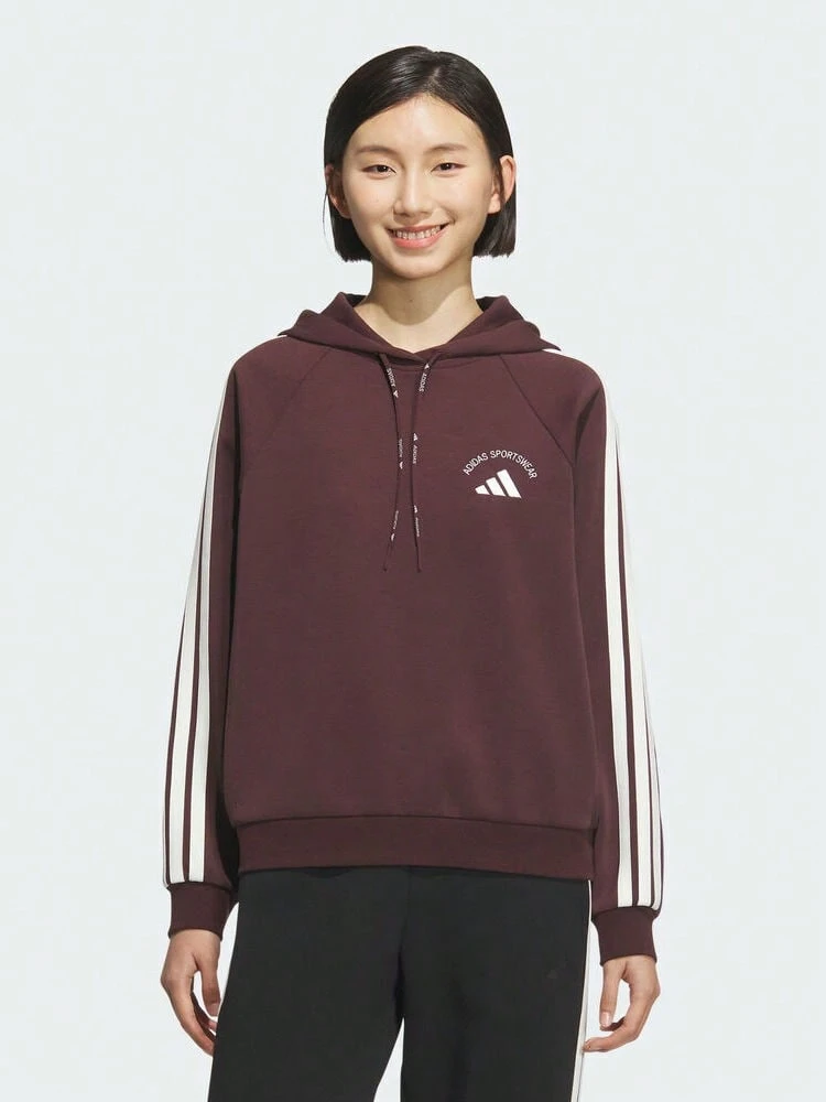 Adidas Women's MS HOODY Knit Sweatshirt Sweatshirt KC0033 - Red - View 1