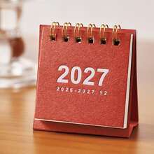 1 قطعة تقويم 2027 - تصميم عمودي قابل للقلب مدمج، ربط بحلقة معدنية متينة، تخطيط شهري واضح، مناسب للمنزل أو المكتب أو المدرسة، العودة إلى المدرسة - متعدد الألوان - مشاهدة 12