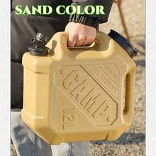 1pc 12L/3.2 Gallon Capacity Portable Outdoor Water Bucket Storage Container With Faucet, Anti-Drop & Leakproof, Suitable For Camping, Hiking, Picnic, Green/Black/Sand Color - Multicolor - View 15